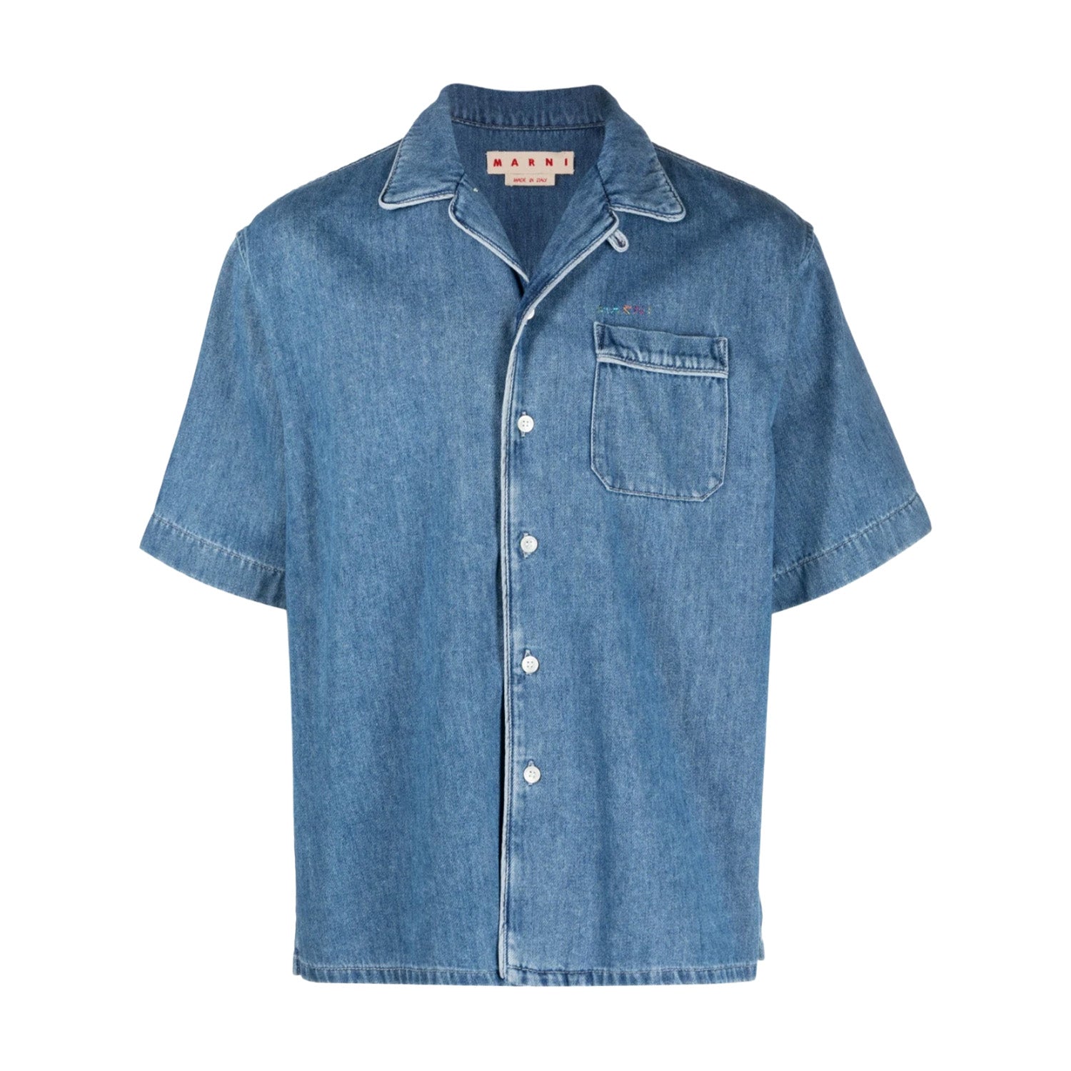 Buttoned Denim Shirt (Stone Washed Blue)