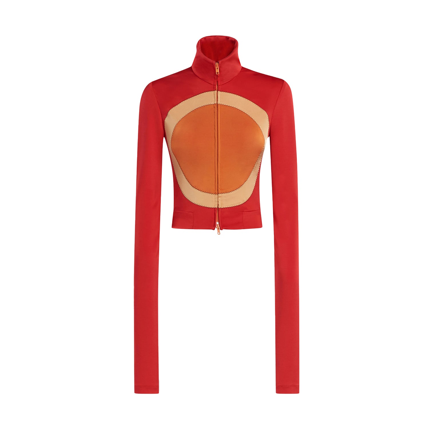 Jersey Jacket with Circle Inlays (Fiery Red)